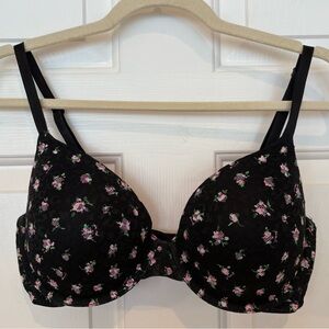 Victoria's Secret PINK Wear Everywhere T-Shirt Lightly Lined Bra | 38C | Floral